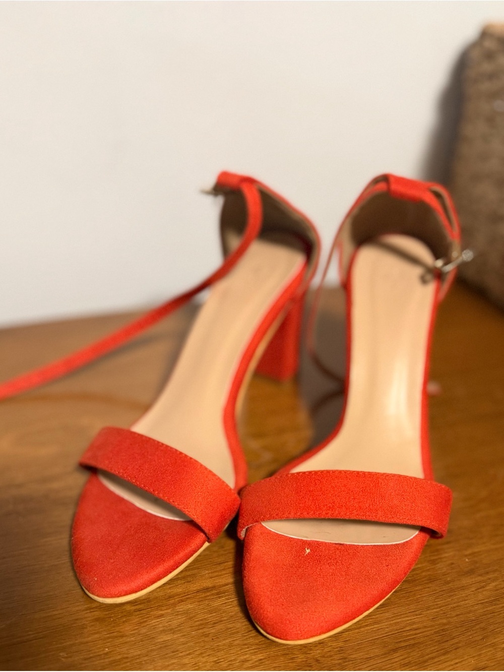 Women's Red Block Heel Sandals - Sleek Ankle Strap